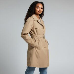 Weatherproof Belted Trench Coat Beige Tan Small Classic Neutral Fall Layering